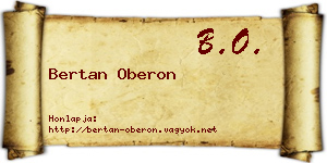 Bertan Oberon névjegykártya